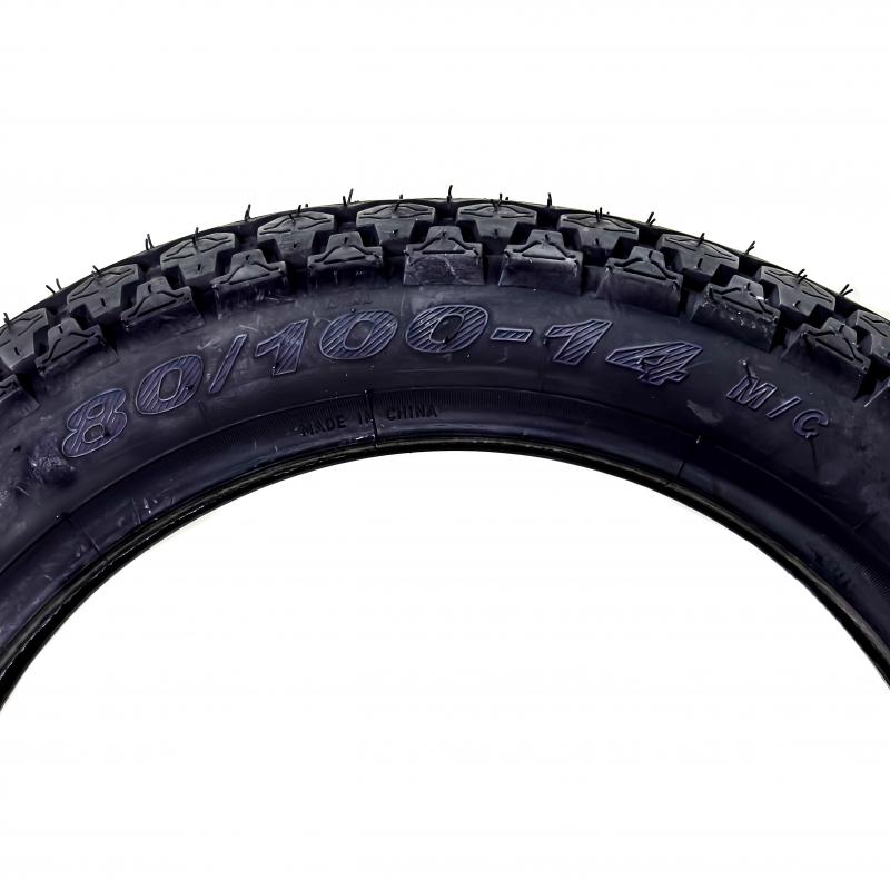 NEUMATICO PARA MOTO APLICACIÓN TRASERA MIKI006-80.100R14 PARA CAMARA