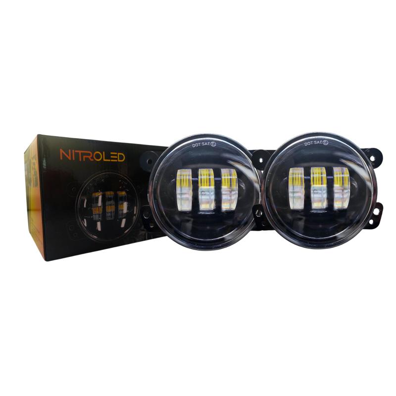 PAR DE FAROS DE 4 PULGADAS 12/24 - LUZ BLANCA OFF ROAD
