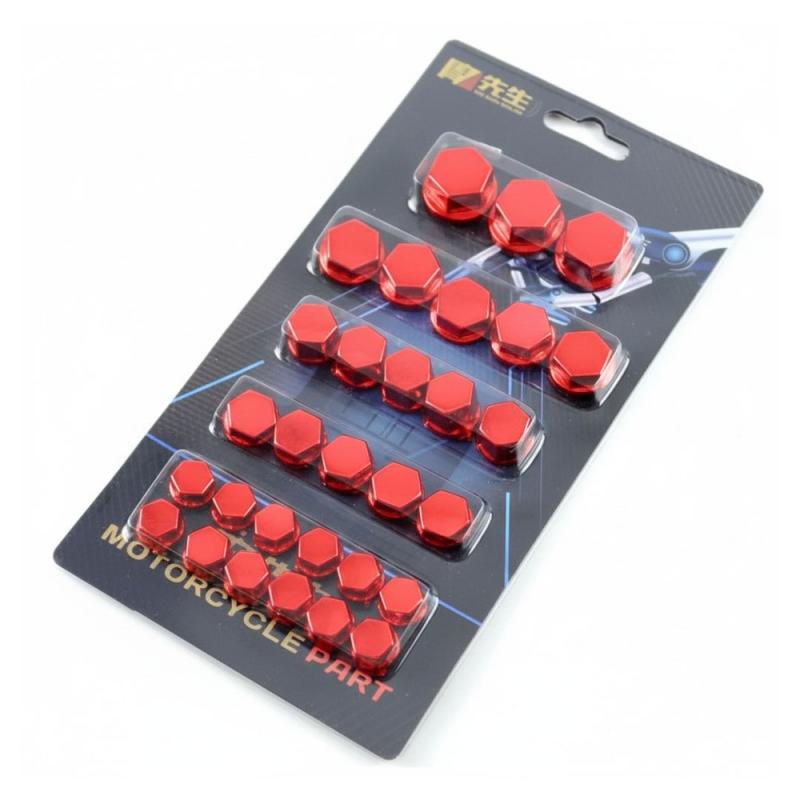 TAPITAS ANODIZADAS CUBRE TORNILLOS X 30 UNIDADES - ROJA