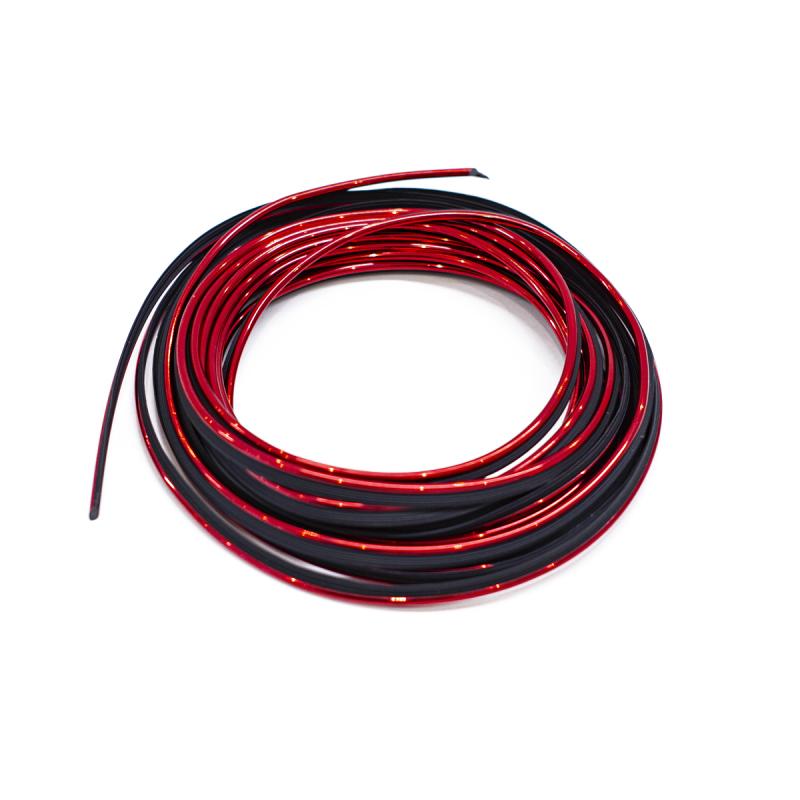 MOLDURA DE ENCASTRE DECORATIVA PVC ROJO ROLLO 5 METROS DIAMETRO 2.6MM