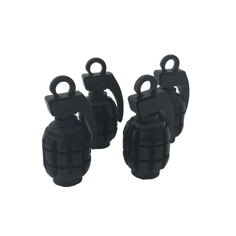 JUEGO DE TAPITAS  DE VALVULA GRANADA METALIZADA 4 PCS