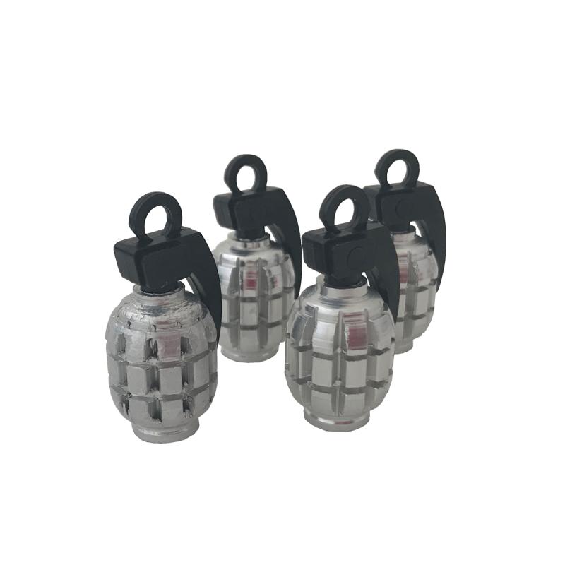 JUEGO DE TAPITAS  DE VALVULA GRANADA METALIZADA 4 PCS
