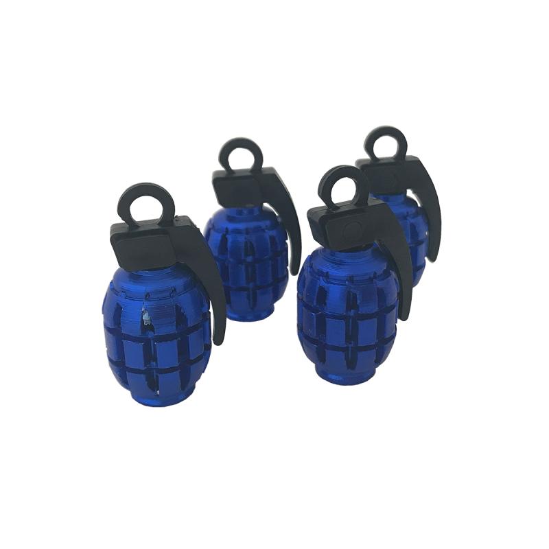 JUEGO DE TAPITAS  DE VALVULA GRANADA METALIZADA 4 PCS