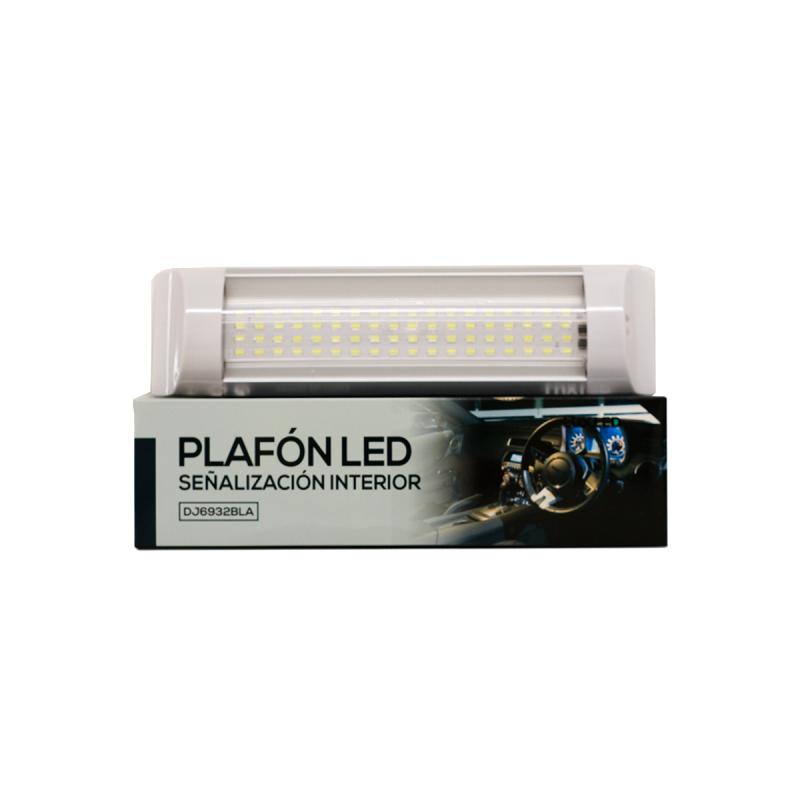 PLAFON LED CON TECLA ON / OFF 12V - 24V PEGAMENTO AUTOADHESIVO 28CM X 7 CM 72 LED SMD 10 WATTS
