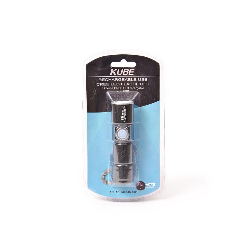 LINTERNA (RECARGABLE VIA USB) NEGRO