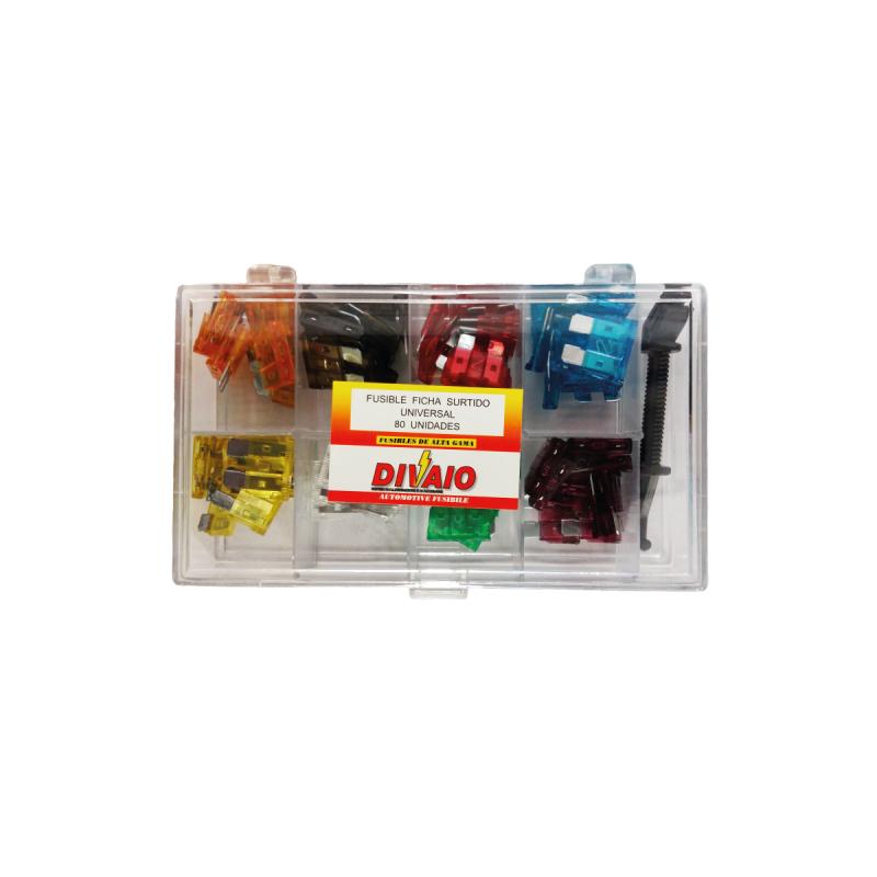 FUSIBLE FICHA EN CAJA (80 UNIDADES) 10 UNIDADES X AMPER 5, 7.5, 10, 15, 20, 25, 30, 40 AMP