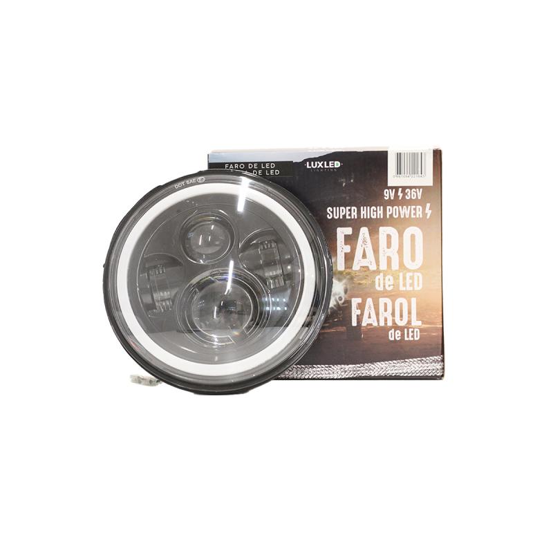 REDONDO 7 USO IDEAL JEEP WRANGLER - RENEGADE / MOTO HARLEY DAVIDSON - ROYAL ENFIELD CON FUNCION ALTA Y BAJA - HAZ DE LUZ SPOT -