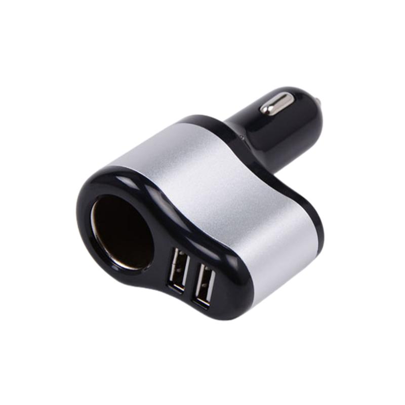 CARGADOR DOBLE USB + ENCENDEDOR 12V / 24V OUTPUT 5V 4200 MA NEGRO+PLATEADO