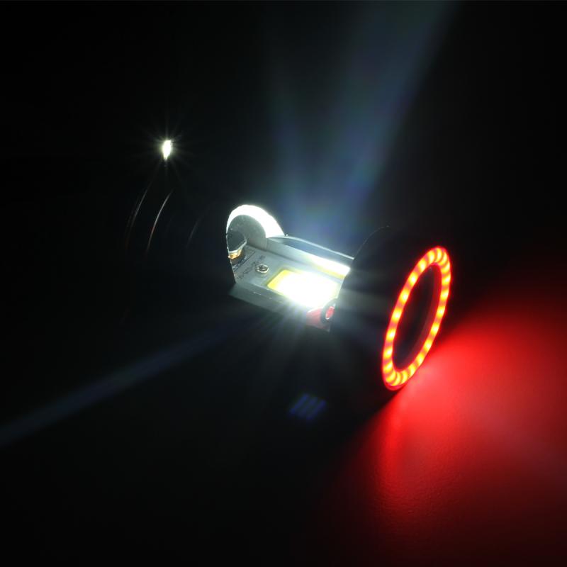 LAMPARA H4 LED BLANCO, CON OJO DE ANGEL ROJO USO RECOMENDADO 12V 30 WATTS