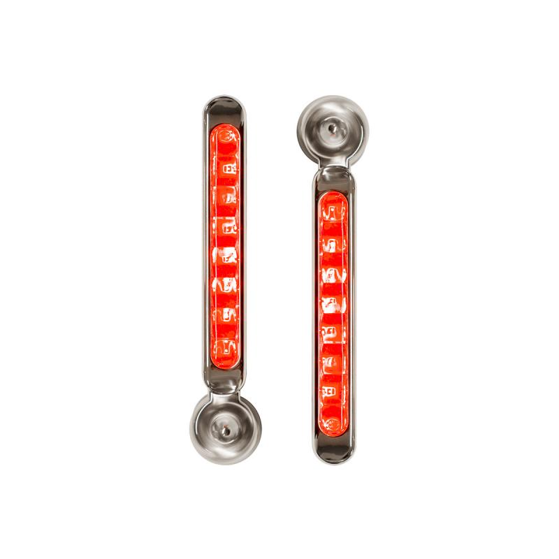 JUEGO DE FAROS COLOR ROJO CON SOPORTE METALICO AUTOADHESIVO