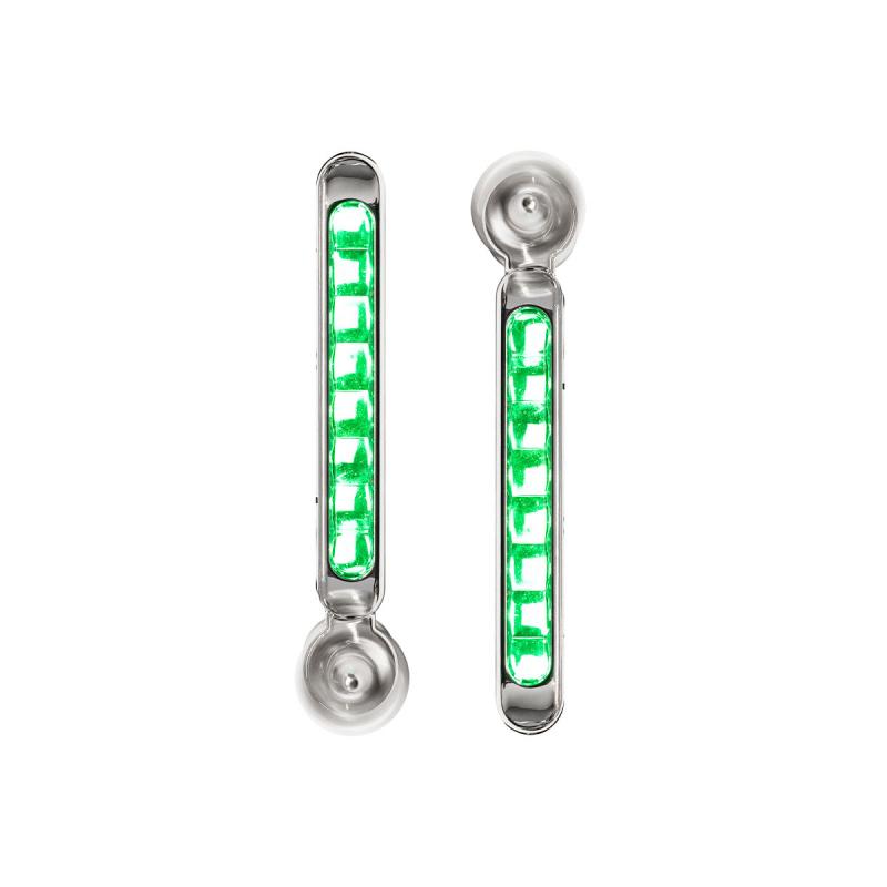 JUEGO DE FAROS COLOR VERDE CON SOPORTE METALICO AUTOADHESIVO