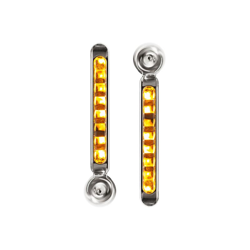 JUEGO DE FAROS COLOR AMBAR CON SOPORTE METALICO AUTOADHESIVO