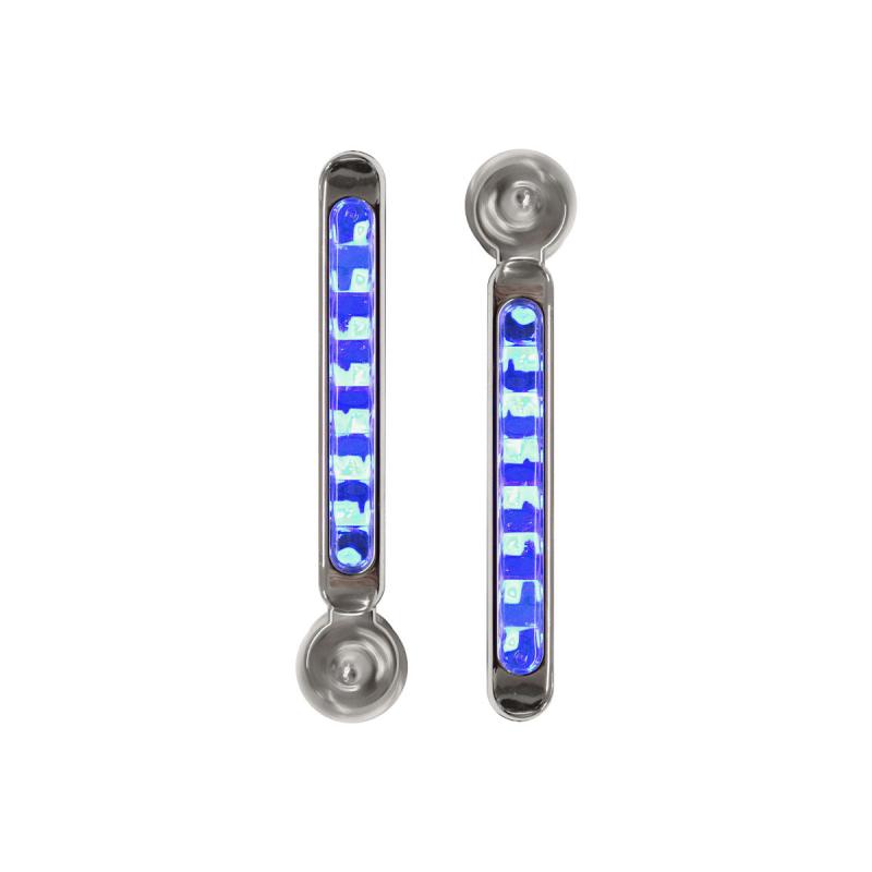 JUEGO DE FAROS COLOR AZUL CON SOPORTE METALICO AUTOADHESIVO