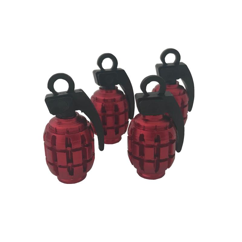 JUEGO DE TAPITAS  DE VALVULA GRANADA METALIZADA 4 PCS