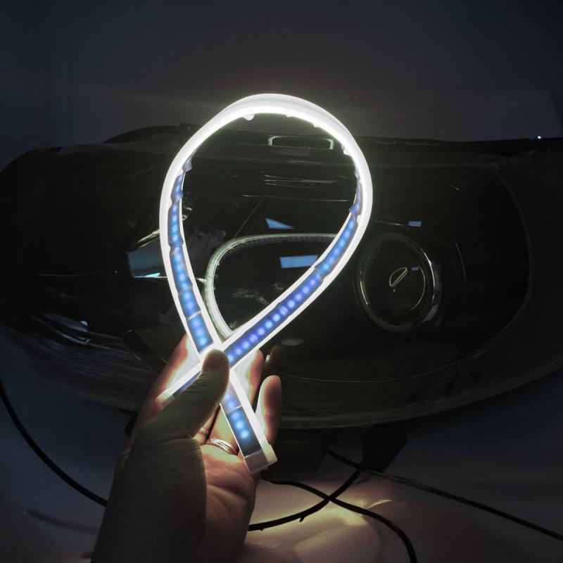 TIRAS DE LED DRL / DRL FLEXIBLE BLANCA (BALIZA INTERMITENTE) 120CM