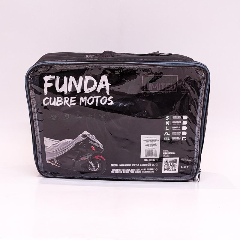 MEDIUM 203X89X122CM. LOGO DAKAR. PVC Y ALGODON 270 GRAMOS. REFLECTOR NARANJA, ELASTICO, CLIPS Y CIERRE. ANILLO PARA CADENA INCORPORADO.