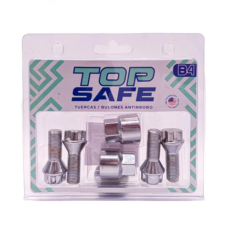 CONJUNTO DE 4 BULONES + 2 LLAVES MEDIDAS PASO DE ROSCA 12X1.25, HEXAGONO 19MM, LARGO 26MM. MARCAS: PEUGEOT / CITROËN / FIAT / SEAT