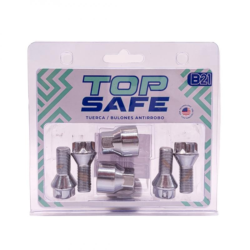 CONJUNTO DE 4 BULONES + 2 LLAVES MEDIDAS PASO DE ROSCA 12X1.25, HEXAGONO 17MM, LARGO 22MM. MARCAS: ALFA ROMEO / CRHYSLER-DODGE / FIAT