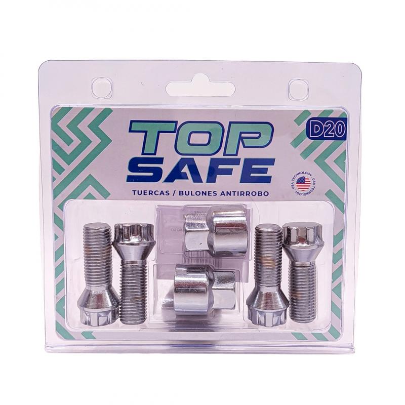 CONJUNTO DE 4 BULONES + 2 LLAVES MEDIDAS PASO DE ROSCA 14X1.5, HEXAGONO 19MM, LARGO 34MM. MARCAS: MERCEDES BENZ / VOLKSWAGEN