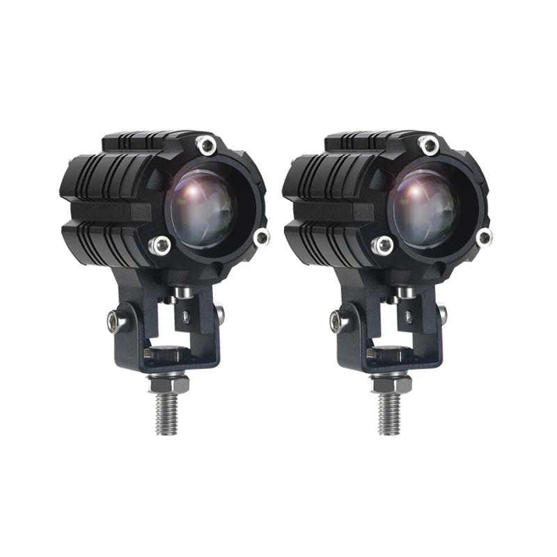 LUZ LED BLANCA Y AMBAR ESTABLE CON CAMBIO DE LUZ Y FUNCION FLASH 9V-36V 1 LED - 18 WATTS - JUEGO DE 2 UNIDADES MEDIDAS 64.5 * 66 * 48 (mm)