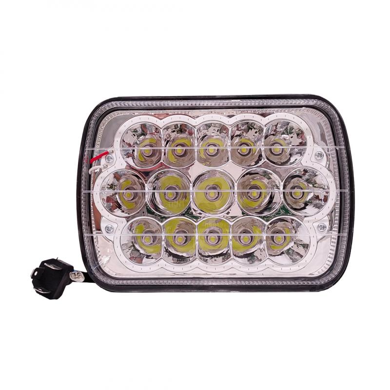 LUZ LED BLANCA CON FUNCION ALTA Y BAJA Y OJO DE ANGEL AZUL 9V-36V 15 LED - 60 WATTS MEDIDAS 7"