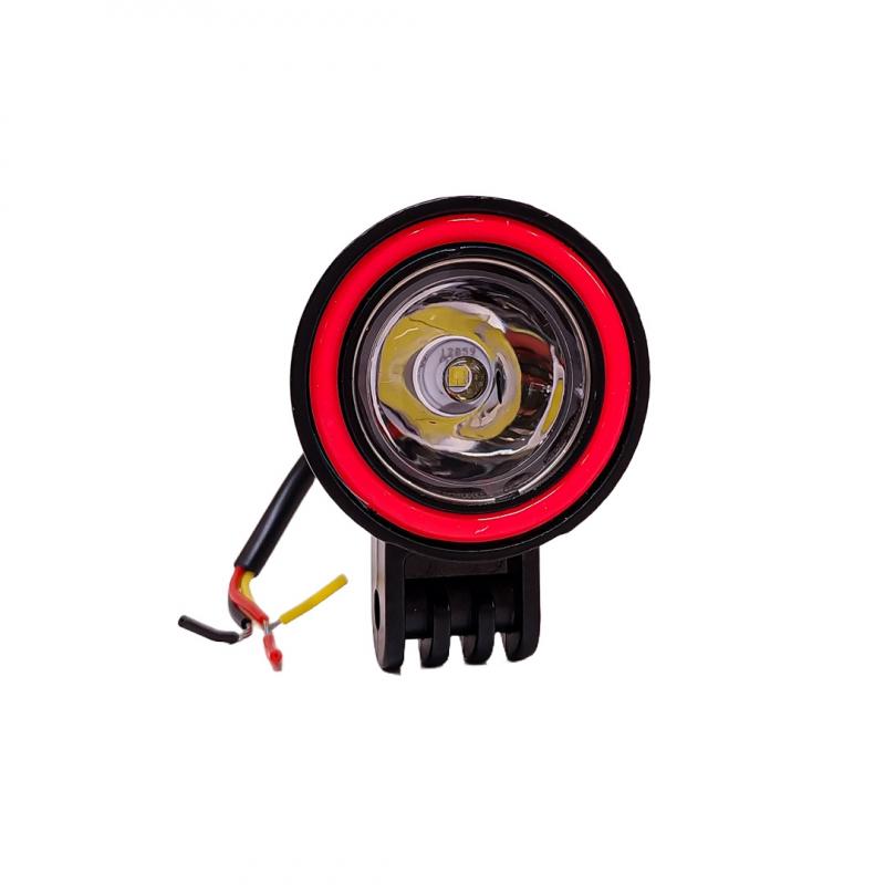LUZ LED BLANCA ESTABLE CON OJO DE ANGEL ROJO CON FUNCION FLASH 9V-36V 2 LED - 18 WATTS MEDIDAS 53*80*53(mm)