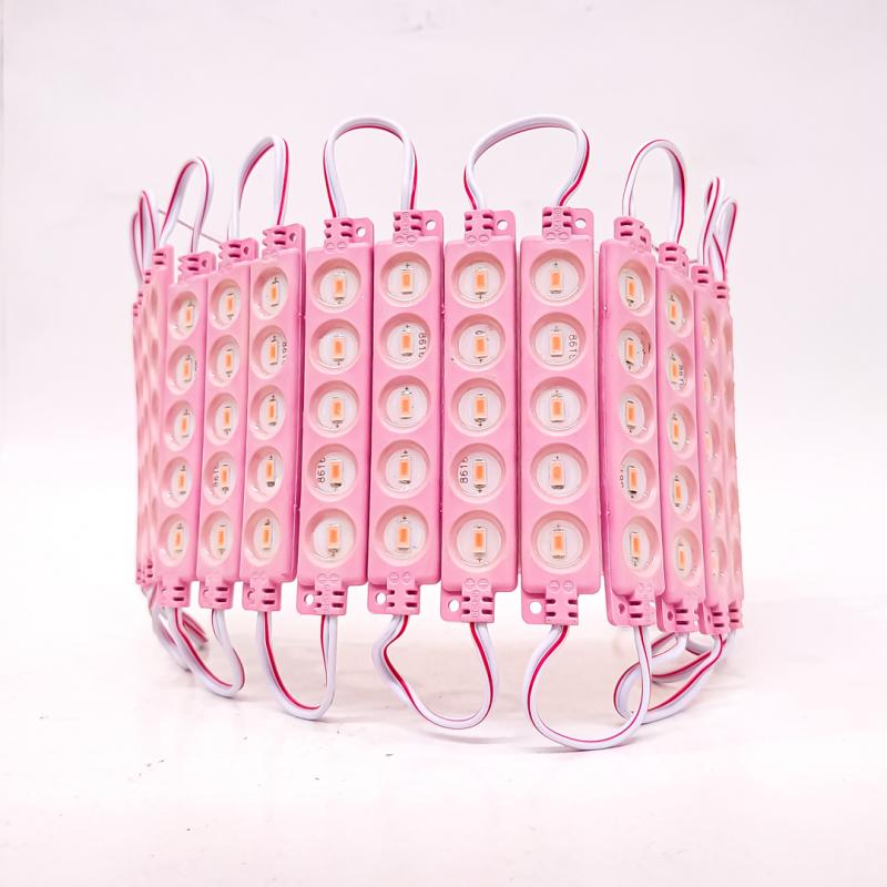 5 LED COB CIRCULAR AUTOADHESIVO 12V COLOR ROSA 7CM X 1,5CM