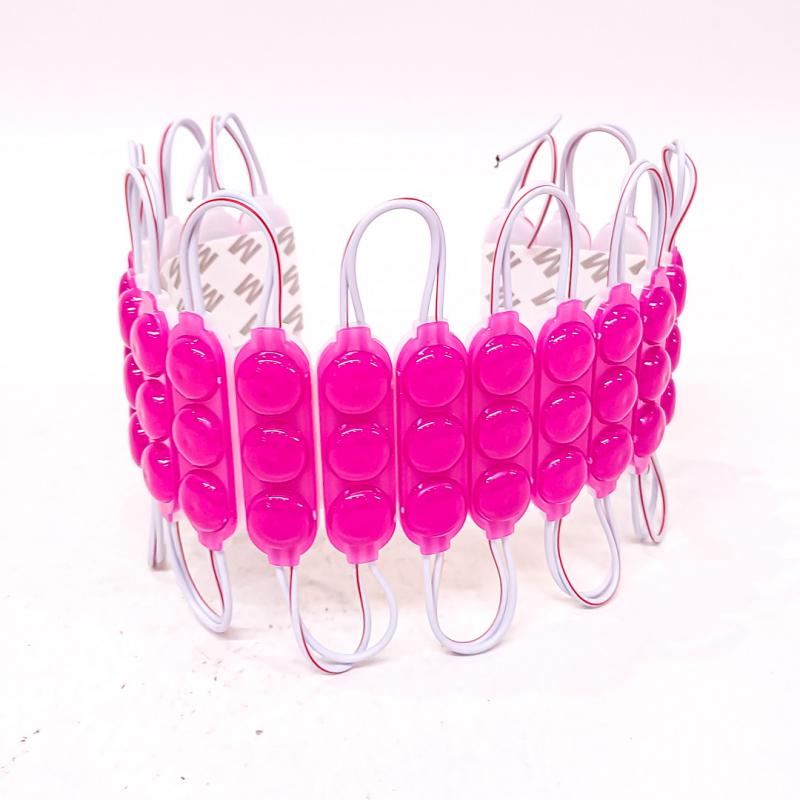 3 LED COB CIRCULAR FUME AUTOADHESIVO 12V COLOR ROSA 7CM X 1,5CM