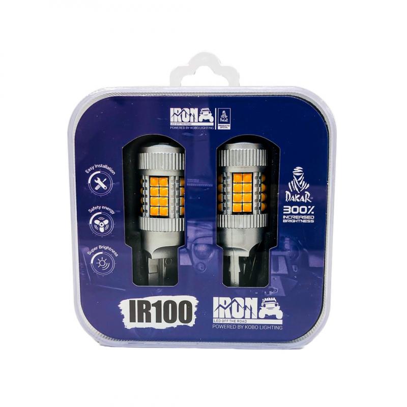 7440 T20 COLOR AMBAR - 24 WATTS SUPER CANBUS- 40 LED CREE - 12V/24V