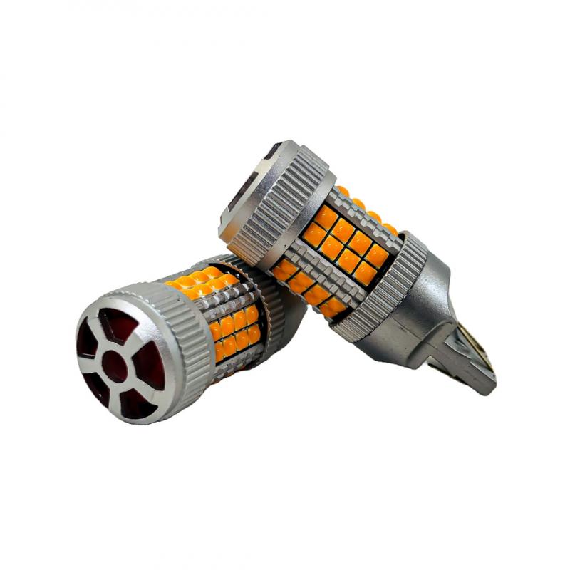 7443 T20 COLOR AMBAR - 24 WATTS SUPER CANBUS- 40 LED CREE - 12V/24V