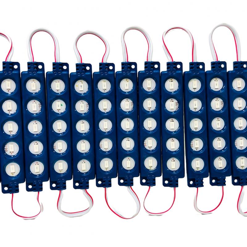 5 LED COB CIRCULAR AUTOADHESIVO 12V COLOR AZUL 7CM X 1,5CM CANTIDAD POR CAJA MASTER 2000