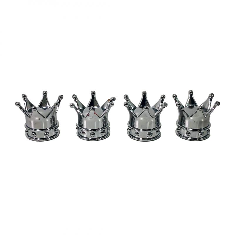 SET X 4 PCS CORONA REY PLATEADAS