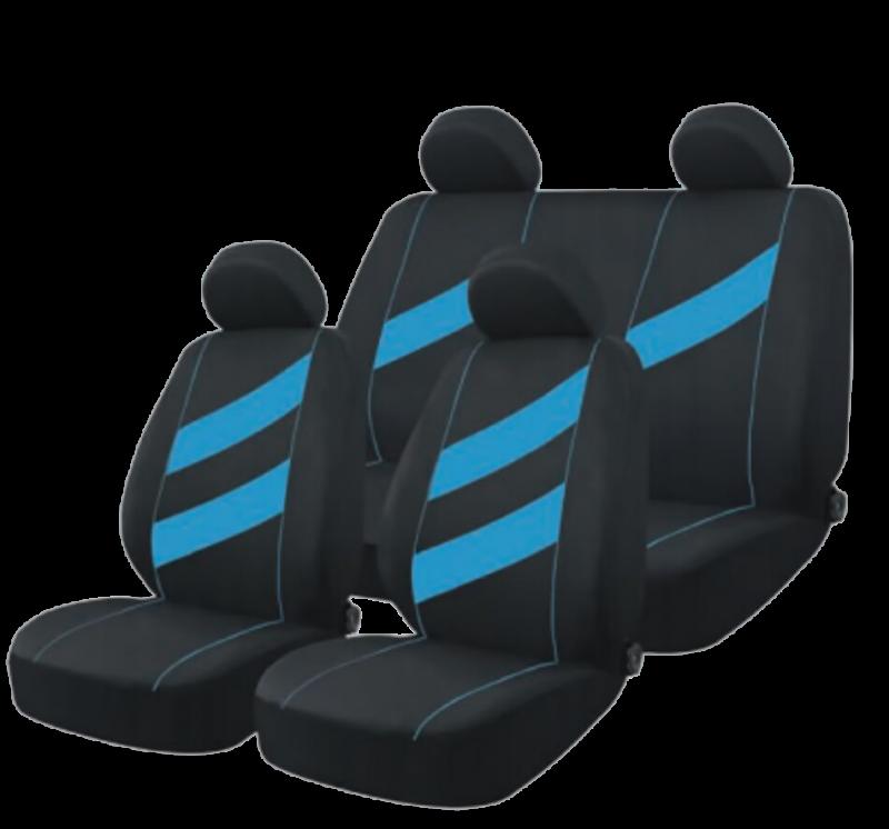 9 PIEZAS DE TELA COLOR NEGRO CON DETALLES AZUL