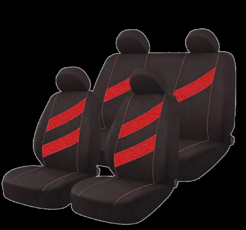 9 PIEZAS DE TELA COLOR NEGRO CON DETALLES ROJO