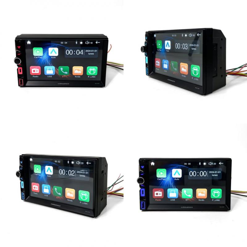 2 DIN 7" CON TOUCH SCREEN, CARPLAY & ANDROID AUTO, BLUETOOTH, AM / FM RADIO, CONEXION USB Y CARGADOR TIPO C, RGB, FICHA ISO, POTENCIA 4*45W, INCLUYE CONTROL REMOTO
