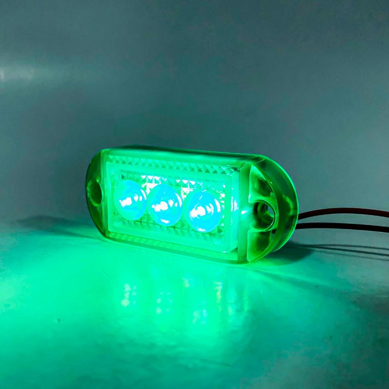 SENALIZACION LATERAL 7 CM X 3 CM COLOR VERDE 12V / 24V FUNCION FIJA WHITE 12-24V