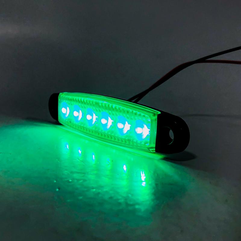SENALIZACION LATERAL 9,5 CM X 2,1 CM COLOR VERDE 12V FUNCION FIJA WHITE 12V