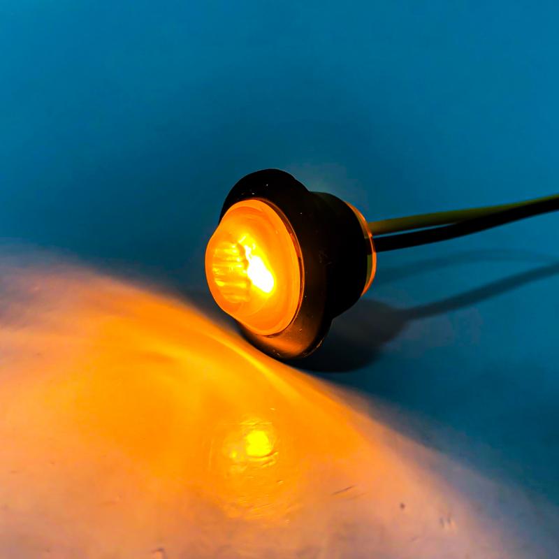 LUZ TESTIGO UNIVERSAL CIRCULAR 2 CM DIAMETRO COLOR AMBAR 12V / 24V