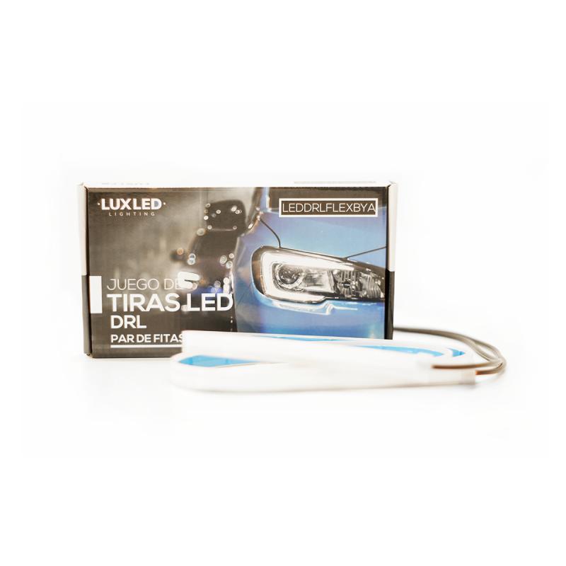 JUEGO (2 UNIDADES) DE TIRAS DE LED DRL / DRL FLEXIBLE BLANCA Y AMBAR (BALIZA INTERMITENTE) 45CM