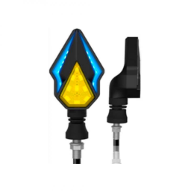 FARO DE LED DE MOTO FARO DE GIRO UNIVERSAL AMBAR SECUENCIAL 12V 5W 1500 LUX JUEGO 2 UNIDADES