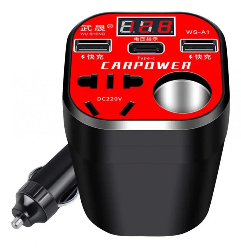Convertidor Para Auto 12v/24v A 220v Carga Rapida Usb+tc