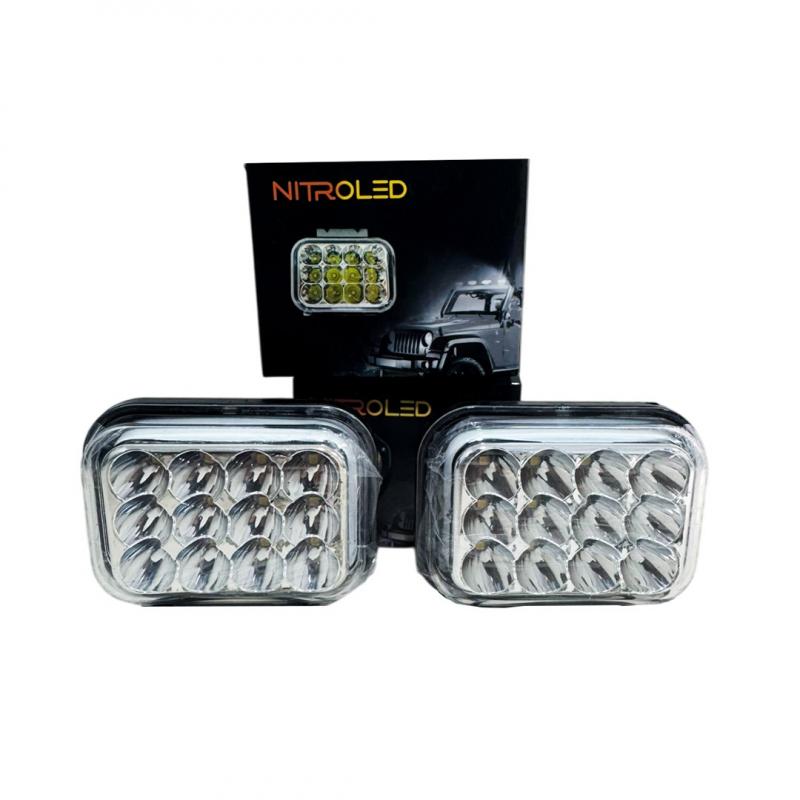 PAR DE FAROS DE RECTANGULARES 12/24  WATERPROOF IP 67 - MEDIDAS 10 x 7.2 x 3.6 OFF ROAD