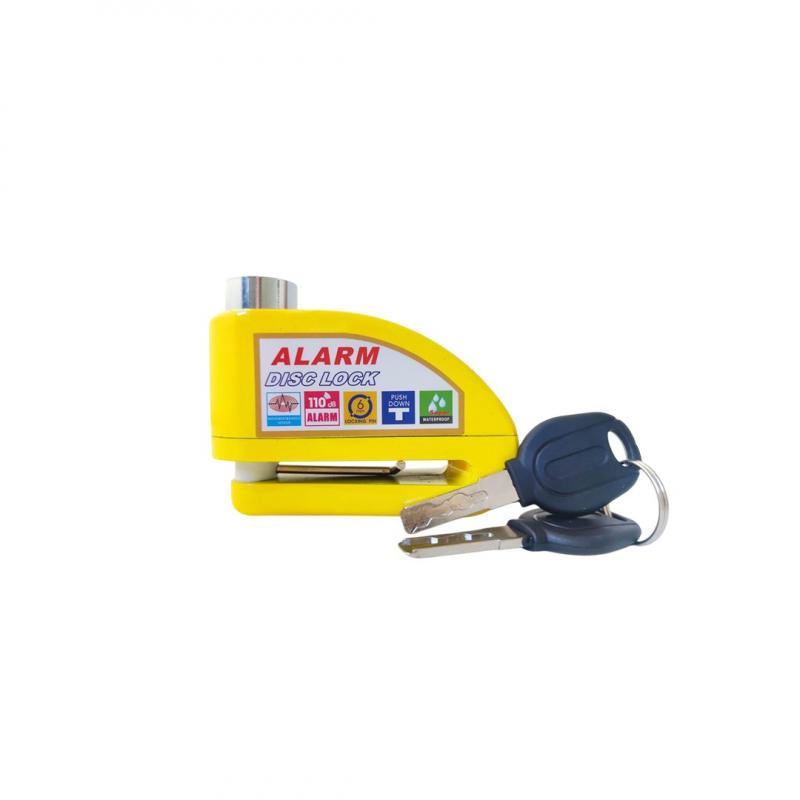 TRABA DISCO DE MOTO CON ALARMA                      DOS LLAVES - AMARILLO