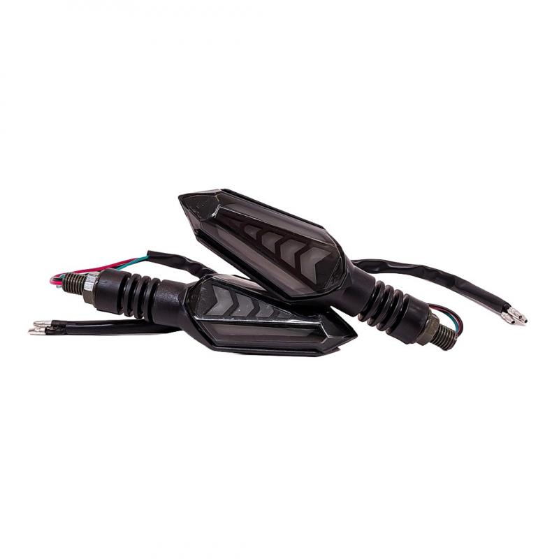 FARO DE LED UNIVERSAL - LUZ DE GIRO GIRO PARA MOTO CON LUZ LED RUNNING AMBAR Y LUZ DE GIRO AMBAR 12V - JUEGO DE 2 UNIDADES MEDIDAS 135*40*35 (mm)