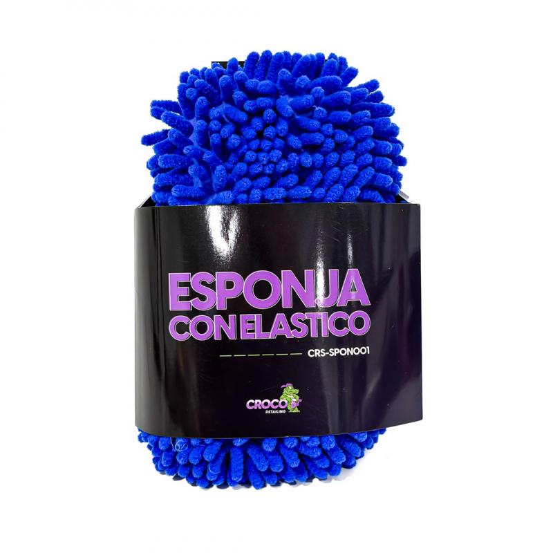 ESPONJA CON ELASTICO ESPONJA CHENILLE AZU