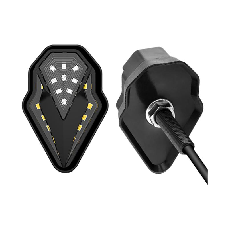 ARO DE LED UNIVERSAL - LUZ DE GIRO GIRO PARA MOTO CON LUZ LED RUNNING BLANCA Y LUZ DE GIRO AMBAR 12V - JUEGO DE 2 UNIDADES MEDIDAS 24*40*70(mm)