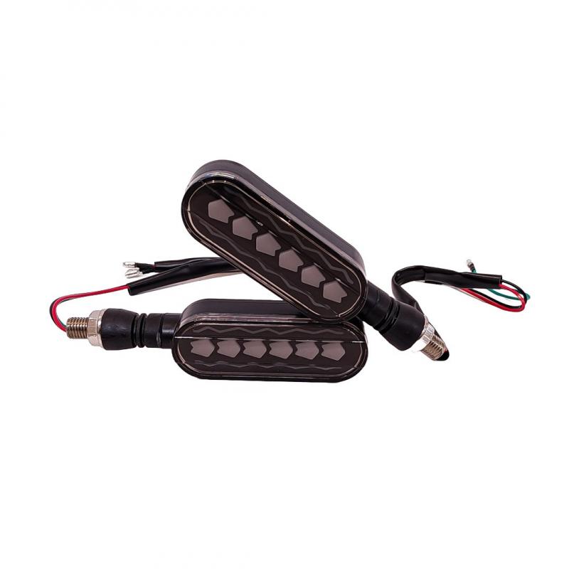 FARO DE LED UNIVERSAL - LUZ DE GIRO GIRO PARA MOTO CON LUZ LED RUNNING BLANCA Y LUZ DE GIRO AMBAR 12V - JUEGO DE 2 UNIDADES MEDIDAS 115*30*80mm