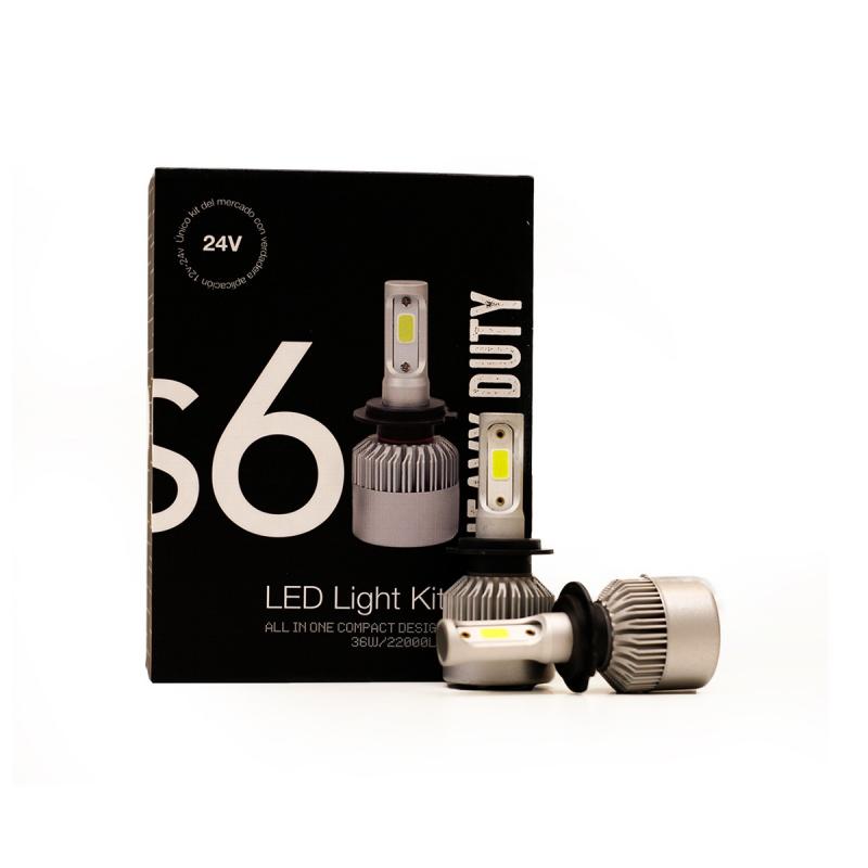 KIT DE LED S6 HEAVY DUTY - 24V H11 12V - 24V HEAVY DUTY - 22000 LUMENS 36 WATTS
