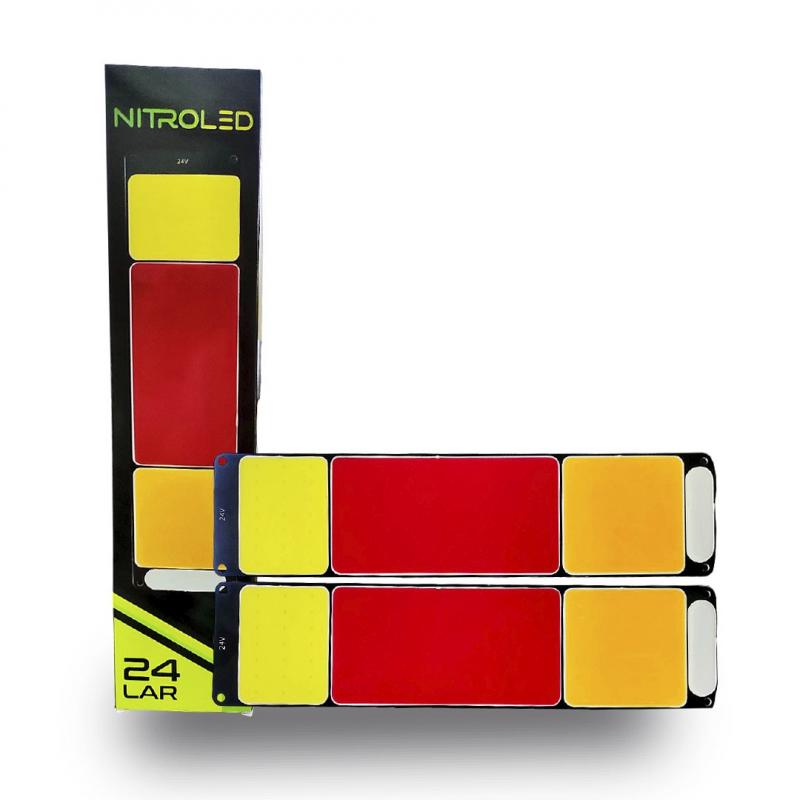 PAR DE FAROS TRASEROS CHATO LED 24V 28 X 7 CM