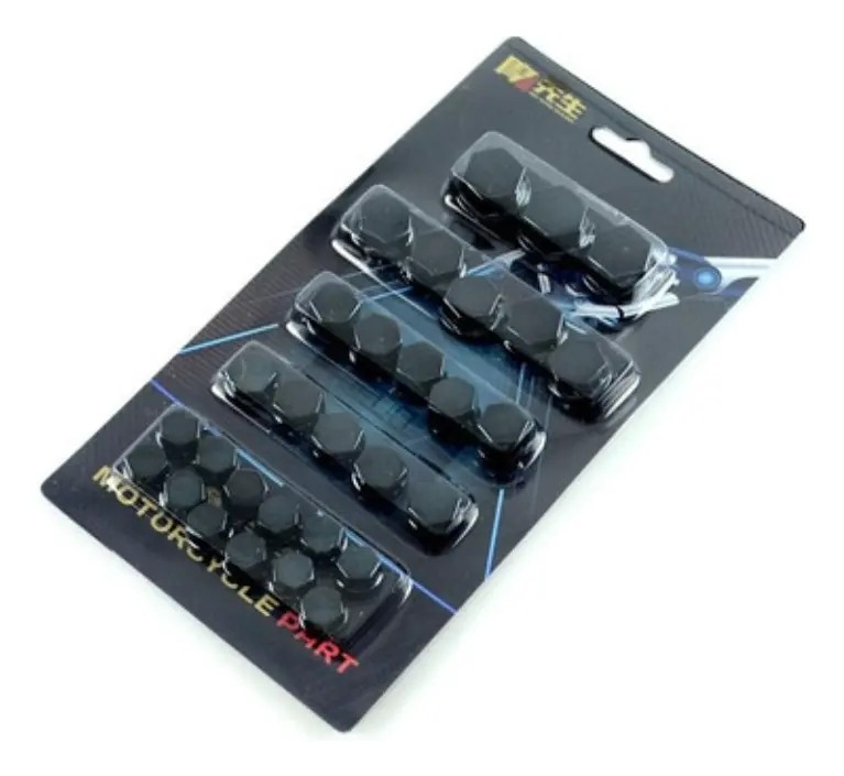 Kit 30un. Tapa Cubre Tornillos Anodizadas Para Moto NEGRA